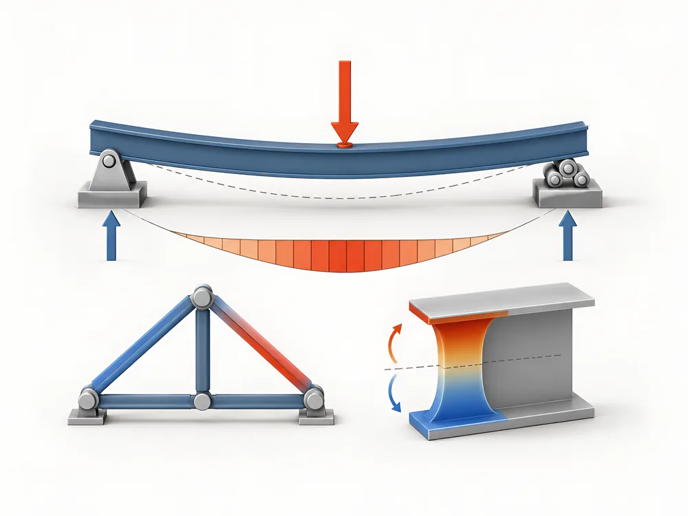 Illustrated structural design scene for the theory and design of structures course.